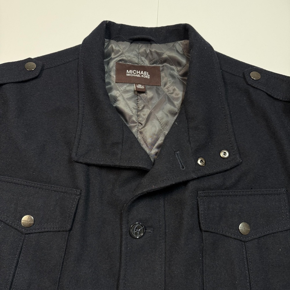 Michael Michael‎ Kors Jacket Mens 4X Navy Blue Military Peacoat Quilted Lined - Picture 2 of 6